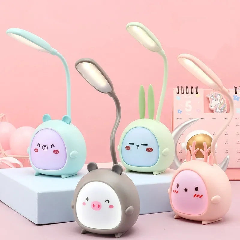 Adorable LED Animal Table Lamp - Adjustable, Eye-Friendly Night Light for Kids' Bedrooms & Bedside
