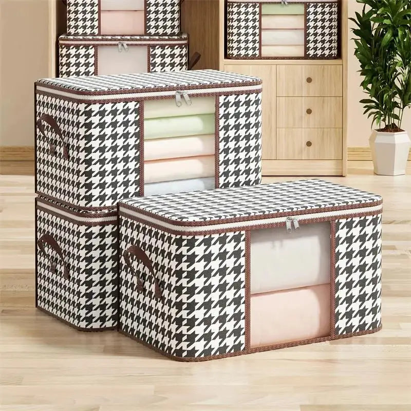 Spacious Household Organizer – Foldable Storage Box for Clothes and Quilts with Dustproof Protection