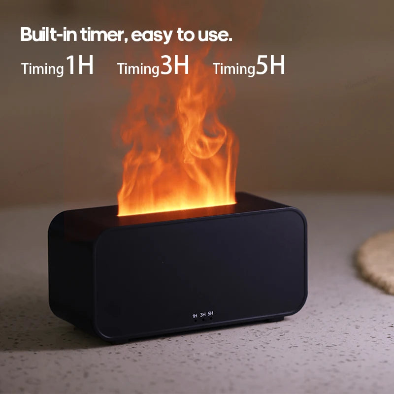 Mini LED Flame Aromatherapy Humidifier with Timer - Colorful Light Perfume Diffuser for Home
