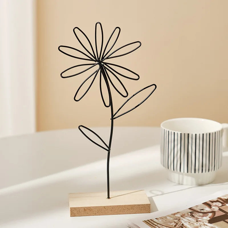 Nordic Iron Flower Decoration – Creative Metal Craft for Home and Living Room