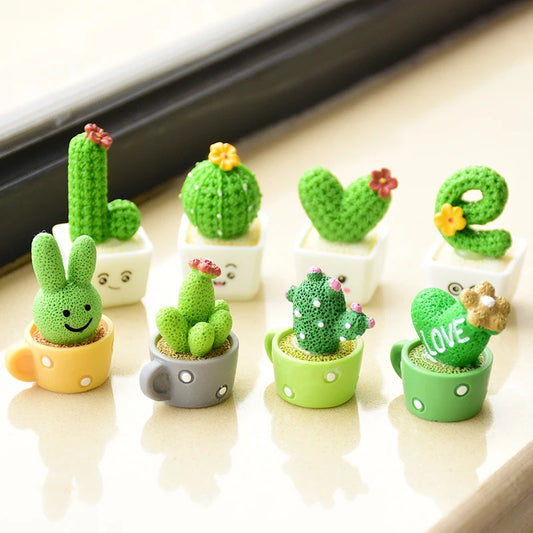 4Pcs Mini Resin Succulent Cactus Set for Home and Office Decor