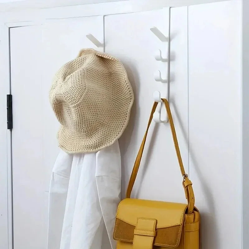 1pc Over-the-Door Clothes Hanger Rack, Plastic Bag & Purse Hooks