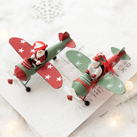 Christmas Tree Hanging Decorations: Airplane, Santa Claus, Snowman Pendants ✈️🎅☃️