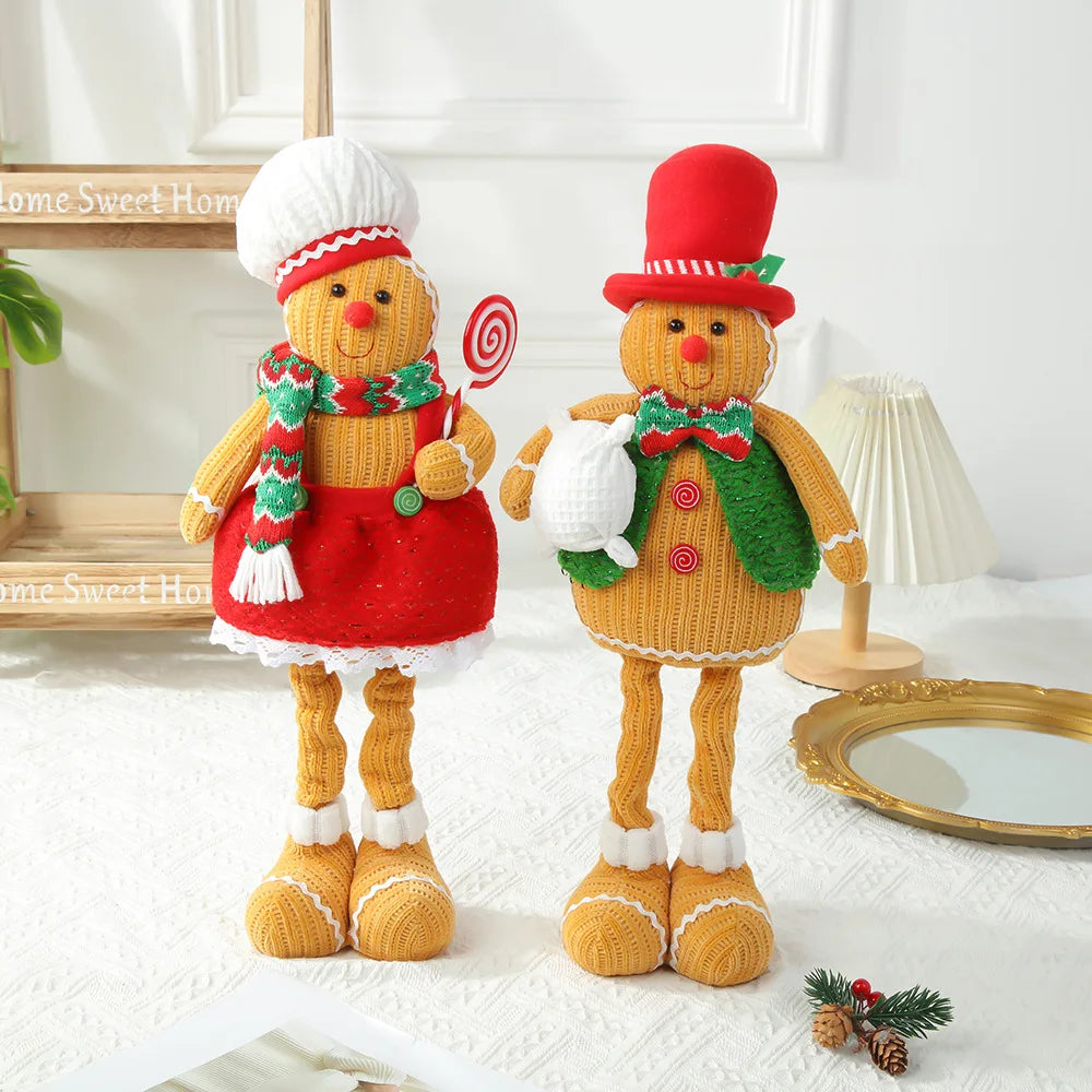 🎄 New Large Retractable Gingerbread Man Doll – Christmas Decor 🎄
