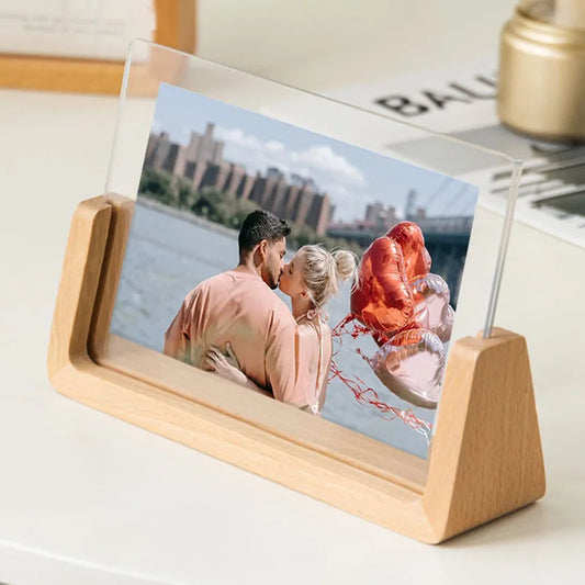 Acrylic Wooden Photo Frame – Nordic Design for Wedding and Desktop Photo Display