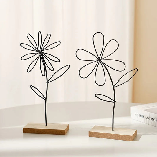 Nordic Iron Flower Decoration – Creative Metal Craft for Home and Living Room