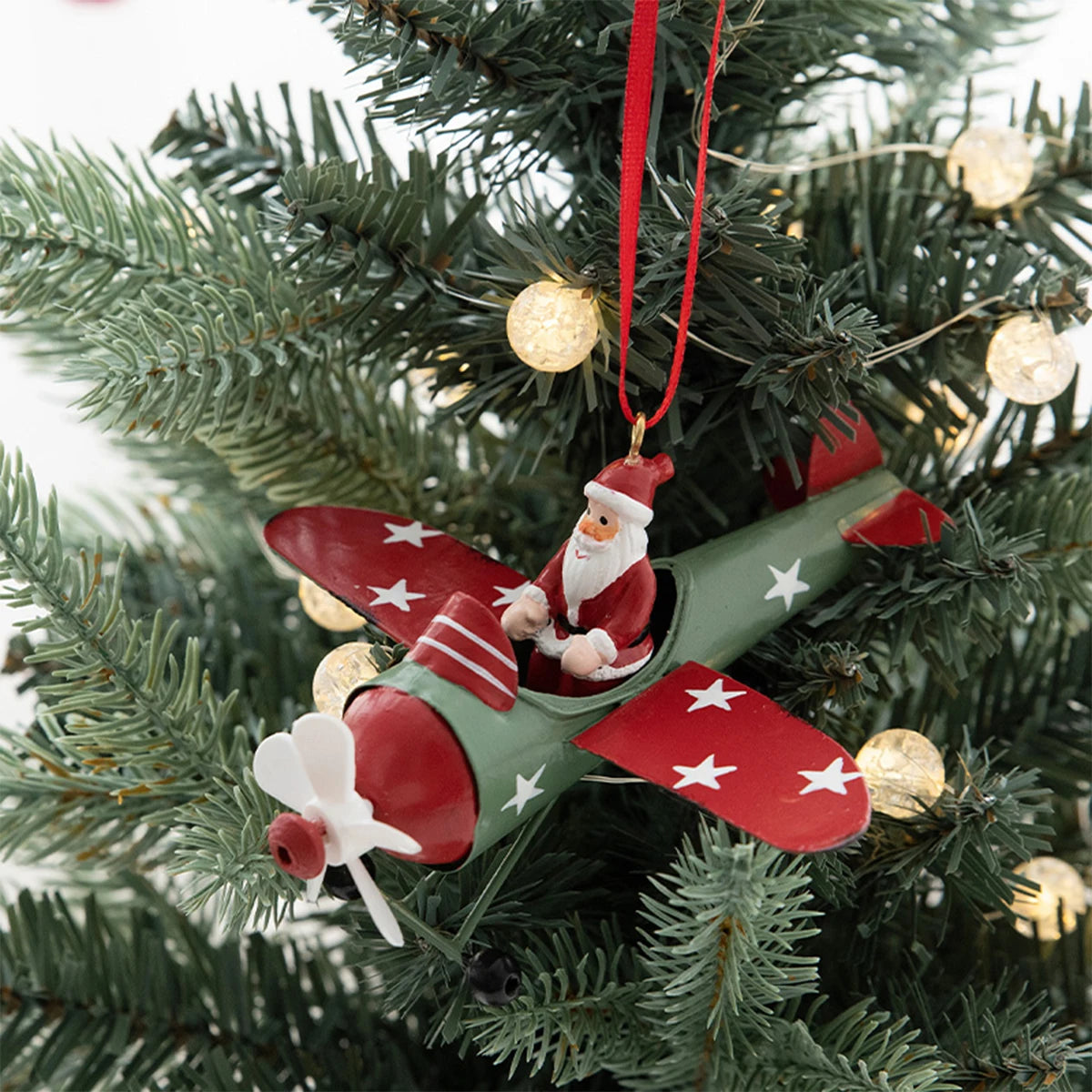 Christmas Tree Hanging Decorations: Airplane, Santa Claus, Snowman Pendants ✈️🎅☃️
